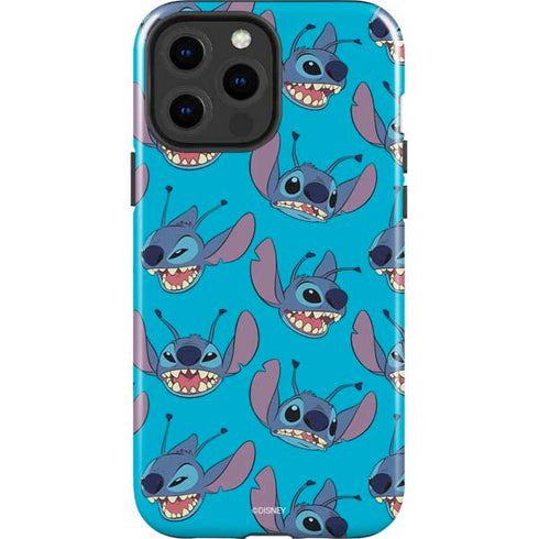 Disney Lilo and Stitch Face Expression Pattern iPhone 15 Pro Max Impact Case